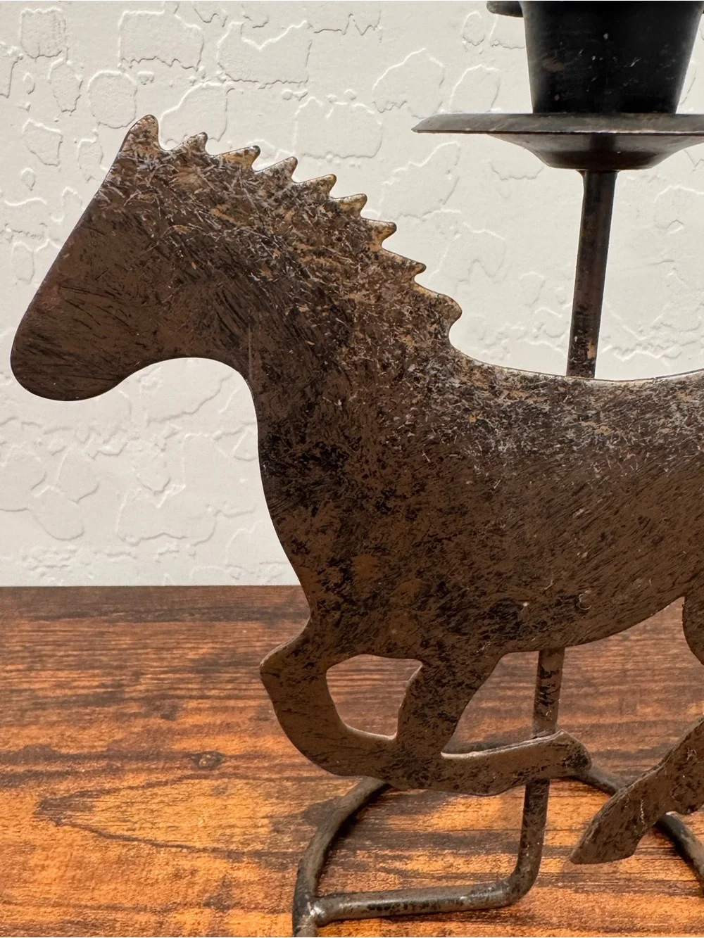 Metal Galloping Horse Candle Holder Farmhouse Rustic Western Cowboy Cowgirl